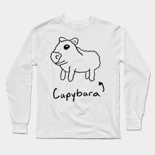 Crappy Capybara Drawing Long Sleeve T-Shirt